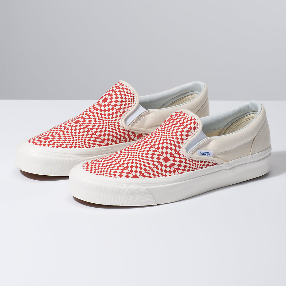 Vans Erkek Kaykay Ayakkabısı Anaheim Factory Slip-On 98 DX Kırmızı/Beyaz | 40986-401